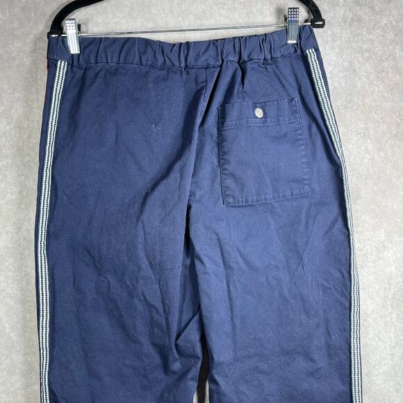 Maeve Anthropologie Khaki Pants Womens Small Navy Blue Classic Side Striped Boho - Picture 4 of 12
